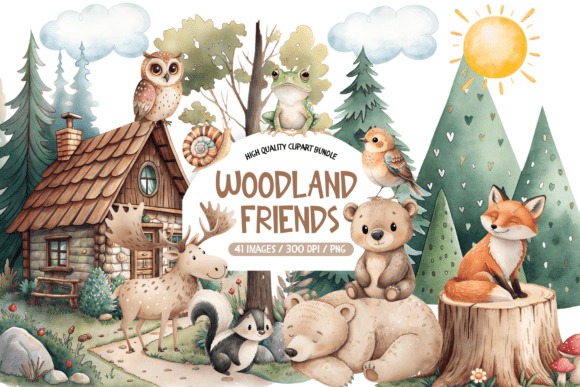 Download Woodland Animal Portraits Clipart - Portraits Collection